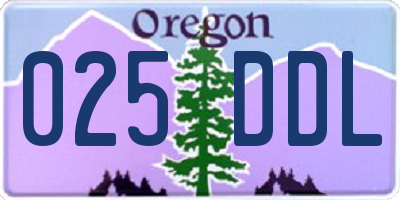 OR license plate 025DDL
