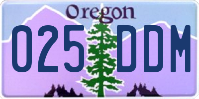 OR license plate 025DDM