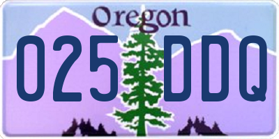 OR license plate 025DDQ