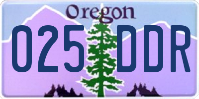 OR license plate 025DDR