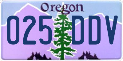 OR license plate 025DDV