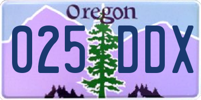 OR license plate 025DDX