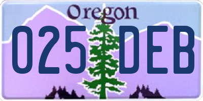 OR license plate 025DEB