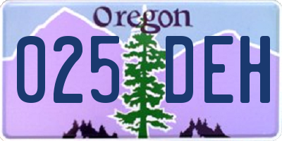OR license plate 025DEH