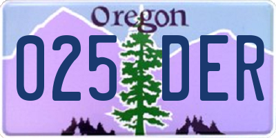 OR license plate 025DER