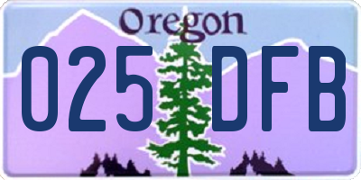 OR license plate 025DFB