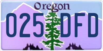 OR license plate 025DFD