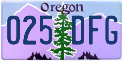 OR license plate 025DFG