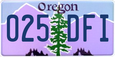 OR license plate 025DFI