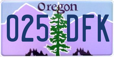 OR license plate 025DFK