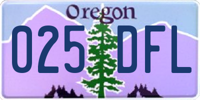 OR license plate 025DFL