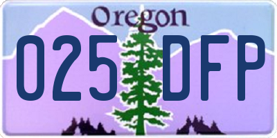 OR license plate 025DFP