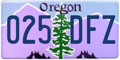 OR license plate 025DFZ