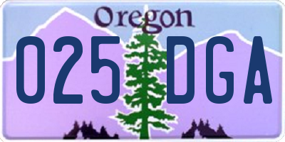 OR license plate 025DGA