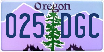OR license plate 025DGC