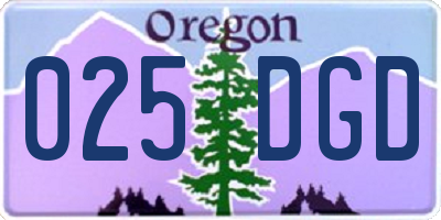 OR license plate 025DGD