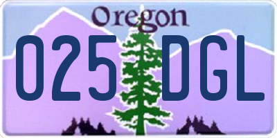 OR license plate 025DGL