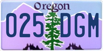 OR license plate 025DGM