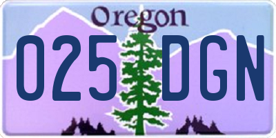 OR license plate 025DGN