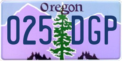 OR license plate 025DGP