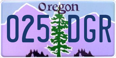 OR license plate 025DGR