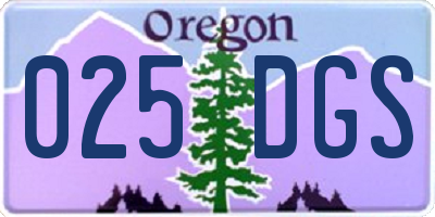 OR license plate 025DGS