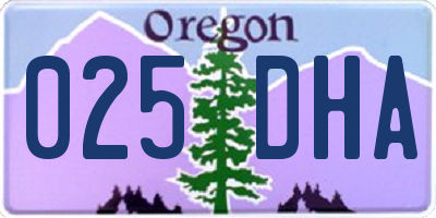 OR license plate 025DHA
