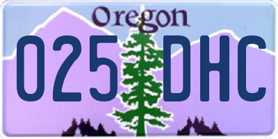 OR license plate 025DHC