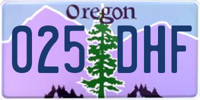 OR license plate 025DHF