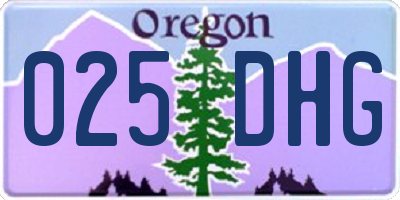 OR license plate 025DHG