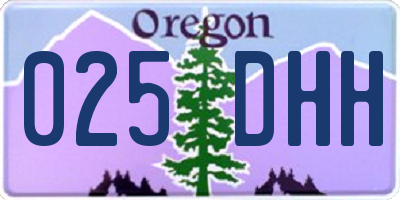 OR license plate 025DHH