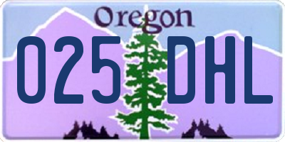 OR license plate 025DHL
