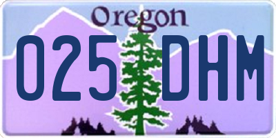 OR license plate 025DHM