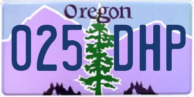 OR license plate 025DHP