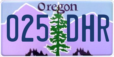 OR license plate 025DHR