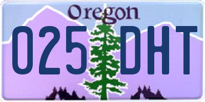 OR license plate 025DHT