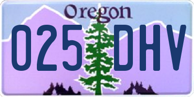 OR license plate 025DHV