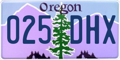 OR license plate 025DHX