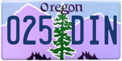 OR license plate 025DIN