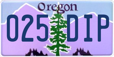 OR license plate 025DIP