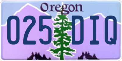 OR license plate 025DIQ