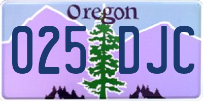 OR license plate 025DJC