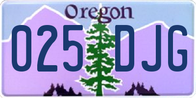OR license plate 025DJG