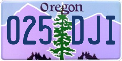 OR license plate 025DJI