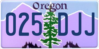 OR license plate 025DJJ