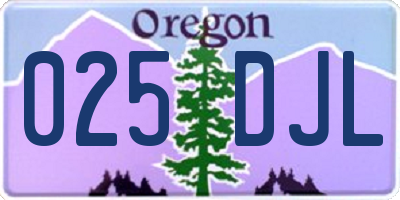 OR license plate 025DJL