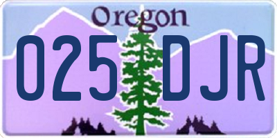 OR license plate 025DJR