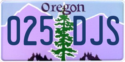 OR license plate 025DJS