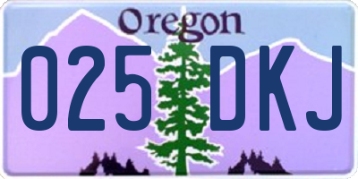 OR license plate 025DKJ