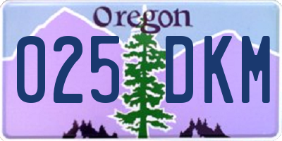 OR license plate 025DKM